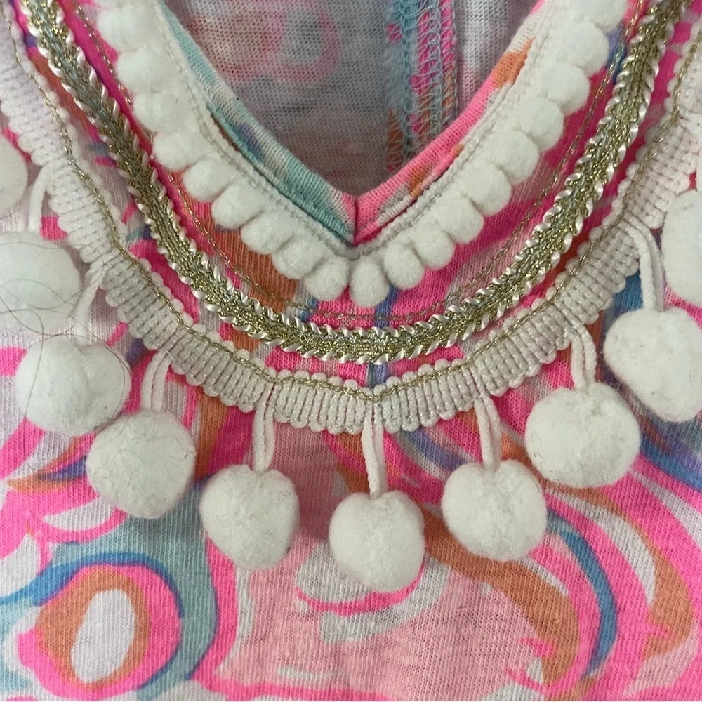Lilly Pulitzer Harper Shift Dress Too Much Bubbly Pink Pout Cotton/Linen‎